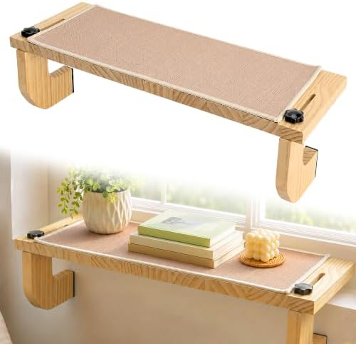 Adnee Natural Wood Window Sill Plant Shelf, Adjustable Window Sill Extender by Adnee