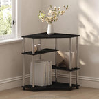 Furinno Turn-N-Tube Storage Shelves, 4-Tier Corner Shelf, Toolless Assembly Display Rack, Corner Bookshelf for Small Space, for Organization and Storage, Living Room, Home Office, Americano by Furinno-FitsYourSpaceFitsYourBudget