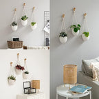 Kazai.® | Porcelain Wall Vases | 3 Piece Set | Including Wooden Hooks | Matte White - Image 2