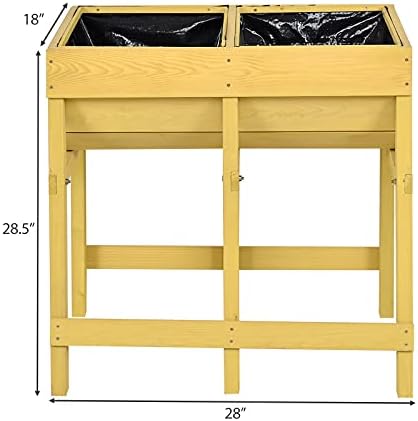 GIANTEX Raised Garden Bed, Elevated Wood Planter Box Stand, Planter Garden Grow Box Kit W/Legs for Vegetable Flower Herb, Outdoor Planter Box W/Shelf for Garden Patio Backyard Natural - Image 6