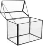 Toyvian Glass Geometric Terrarium Planter House Shape Indoor Greenhouse Tabletop Display Box with Black Frame for Succulent Air Plant Home Garden Decoration by Toyvian