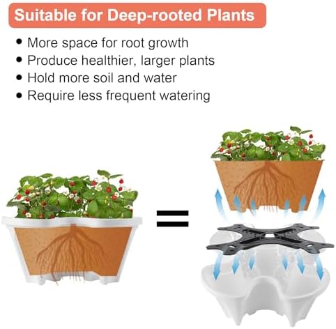 GameXcel Vertical Planter Tower - 7 Tier Stackable Garden Planters with Wheels and Tools Plant Pots for Strawberry Herb Flower and Vegetable Indoor Outdoor Use White - Image 4