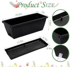 12Pcs 17Inches Rectangle Planter Box with Drainage Holes and Trays - Image 2