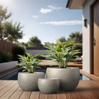 Kante 3-Pack 20" 15.7" 11.8" W Round Weathered Concrete Planters - Image 6