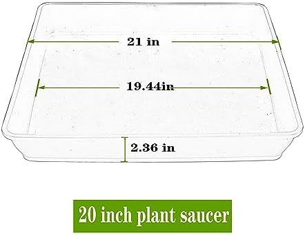 LWALRS Square Plant Saucer 20 22 Inch 2 Pack, Extra Large Plant Saucers, Deep Plant Trays for Pots, Heavy Plastic Water Tray Tor Plants, Planters for Indoors and Outdoors Plants (20 inch Black) - Image 2