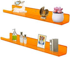 ROYALITA 2-Pack Acrylic Shelves Wall Mounted, 24 Inch Floating Shelves - Image 4
