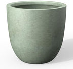 Kante Large Round Bowl Mint Green Concrete Planter 18" Dia, Outdoor by Unknown