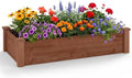 GIANTEX 48" Wooden Raised Garden Bed, Rectangular Planter Box, Brown by Giantex