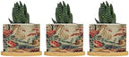 Antique Chinoiserie Ceramic Planters Coral Peony Chic Asian Pots for Plants with Drainage Holes and Saucers Pot for Home Office Desk Garden by BRUYU5SE
