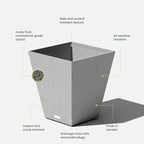 Veradek Pure Series Nobleton Planter - Tapered Square Outdoor Planter - Image 3