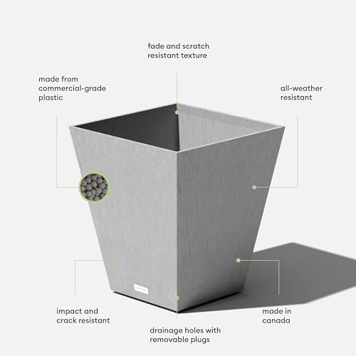 Veradek Pure Series Nobleton Planter - Tapered Square Outdoor Planter - Image 3