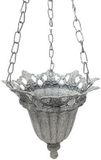 Vintage Iron Hanging Planter Basket with Chain, Rustic Distressed Metal Flower Pot Holder for Indoor Outdoor Plants, Farmhouse Hanging Wall Ceiling Decor, 17.7 Inch - Image 4