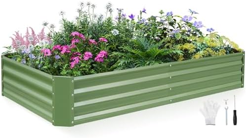 INNO STAGE Galvanized Raised Garden Bed Kit, 6x3x1FT Outdoor Planter Box by INNOSTAGE