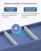 HDPE Raised Garden Bed with Legs, 49x21x27in All-Weather Heavy Duty Planter Box, Outdoor Elevated Garden Bed for Seeds, Herb, Flower, Vegetable (Navy Blue) - Image 6