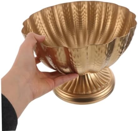 BESTonZON Vintage Iron Flowerpot Urn Planter with Wide Mouth Design, Sturdy Iron Material, 9 Inch Trumpet Shape for Indoor and Outdoor Use, for Living Room and Entryway Decor - Image 4