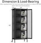 Polup 66" Black Glass Display Cabinet, 3-Side Clear View for Collectibles - Image 3