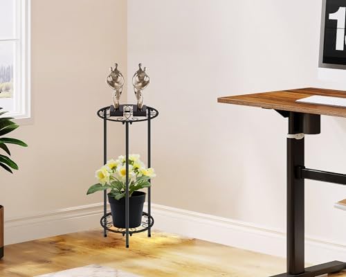 CASIMR Plant Stand Indoor Outdoor, Metal Rustproof Flower Shelf 2 Tier 23.9 inch, Tall Multiple Plant Pot Holder Rack for Garden Patio Living Room Corner Balcony, 2 Pack Black - Image 6
