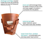 DECOPOTS - Pack of 3 - Self Watering Planter - Height 9.2 inches - Flower Pot with Bottom Watering Level Indicator for All House Plants, Flowers, Herbs (Diameter 9.2", Terracotta) - Image 3