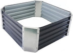32" Lx32 Wx10 H Galvanized Raised Garden Bed 2.7x2.7x0.8ft Metal Planter Box Dark Grey Large Metal Oval Patio Kit Planting Bed Suitable for Outdoor Backyard Plant Flower Vegetable Fruit by Fsehyue