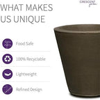 Crescent Garden Madison Indoor/Outdoor Modern Round Planter with Drain Hole - Durable All-Season Plant Container for Patio, Balcony Pots, Indoor Houseplant Flowerpot 16" W (Old Bronze) - Image 4