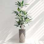 SIGNWIN Artificial Tree in Geometric Pattern Planter, Fake Dracaena Tree Silk Tree for Indoor and Outdoor Home Decoration - 66" Overall Tall (Plant Pot Plus Tree) - Image 2