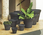 Crescent Garden Brunello Small Classic Rolled Rim Planter, Indoor/Outdoor Plastic Round Pot - Traditional Planter for Herbs, Plants, Houseplant -14''W (Rust) - Image 2