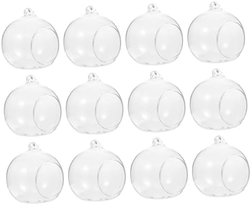 12pcs Hanging Glass Globes Terrarium for Micro Landscape Crafts by VINTORKY