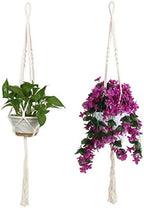 uxcell Macrame Plant Hanger Flower Pot Holder DIY Indoor Outdoor Hanging Rope Basket Retro Vintage-Inspired 39.4 Inch Length 4 Pcs - Image 7