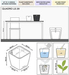 Lechuza Quadro LS 28 Charcoal Metallic, Self-Watering Square Planter, H10.2 L11 W11 in - Image 3