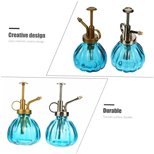 Vintage Glass Watering Can Spray Bottle Set, 2Pcs Blue - Image 2