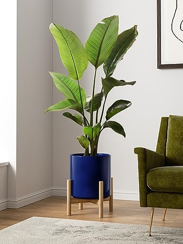 LE TAUCI 12 Inch Pot for Plants, Ceramic Indoor Planter, Midnight Blue - Image 2