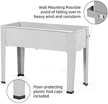 Metal Raised Garden Bed,Raised Planter Box with Legs,Herbs and Vegetables Planter Suitable for Outdoor Patio Deck and Porch (Mini Gray) - Image 7