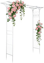 VINGLI Garden Arbor, Arch Archway for Wedding Ceremony Party, Steel Garden Trellis for Plant Climbing, Christmas Garden Decorations Arch for Garden, Backyard, Lawn, for Hallowmas (White) by VINGLI