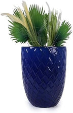 Artisan Crafted Ceramic Plant Pot Patio Garden Planter Drainage Hole Thick Clay Vessel Breathable Heavy Holder Sculptural Container Herbs Succulents Citrus Tree Balcony Decorative Accent (Dark Blue) by WEALTHGIRL