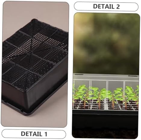 HOMSFOU Seedling Starter Tray with Humidity Dome Plastic Potting Tray for Plants with Elevated Cover Suitable for Indoor Seed Starting and Plant Propagation - Image 3