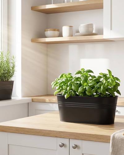 16 Inch Railing Planter Box, 5 Pack Large Metal Hanging Planters with Hooks - Image 5