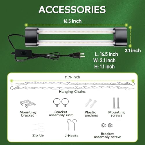 Hlite LED Grow Light 16 inch, Hanging Full Spectrum Linkable 2 Pack - Image 6