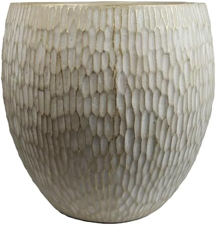 Leaf Large Plant Pots, 43cm Inoke Stone Planter by Leaf