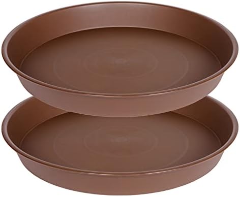 2 Pack of Plant Saucer 19", 2.3" Depth, 18 19 inch Plant Tray Saucer, Plant Dish for The Garden, Large Plant Saucer (19", Chocolate) by Bleuhome