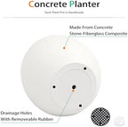 Heyzier Ball Concrete Planter Outdoor Indoor, Large Tall Cement Plant Pots for Trees Flowers (White, 20 inch) - Image 6