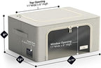 Sorbus Clothes Storage Bins, Clear Window & Handles (Medium, 2 Pack, Beige) - Image 3