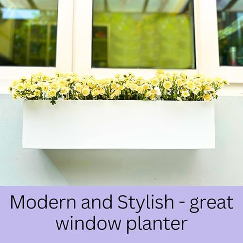LaLaGreen Outdoor Wall Planters (30in, 2 Pack) Metal Hanging Flower Pots - Image 3