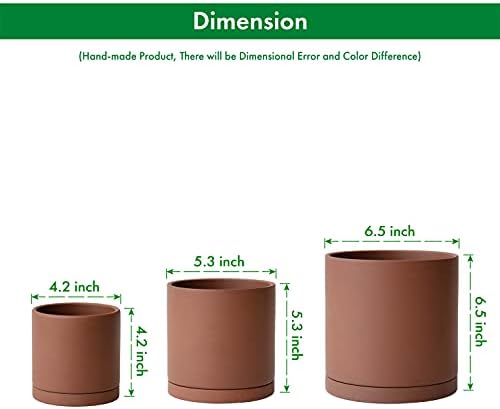 D'vine Dev 3-Pack Rust Terracotta Pots & Saucers, 4/5/6 in, 40-T-A-3 - Image 4