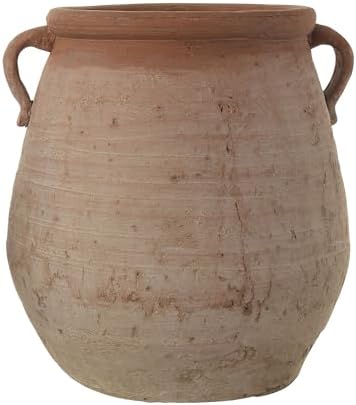 Creative Co-Op Large Orange & Whitewashed Terracotta Urn - Image 3