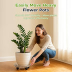 4 Packs 16 Inches Extra-large Clear Plant Caddy Plant Saucers on Wheels Rolling Plant Stands Heavy-duty Plant Dolly Plastic Planter Roller Base Pot Movers Outdoor Plant Tray Coaster - Image 7