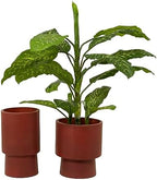 Deco 79 Magnesium Oxide Planter, Set of 2 17", 14" H, Red by Unknown