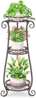 iDavosic.ly 3 Tier Tall Metal Plant Stand Outdoor Indoor, 34 Inch, Bronze by iDavosicly