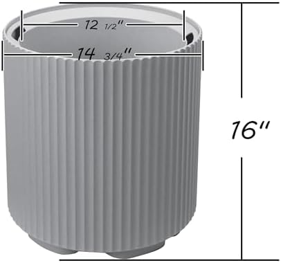 Kozyard Double-Layer Round Planter 16"H Plant Pots for Indoor Outdoor Porch - Image 2