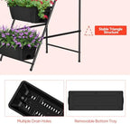 Vertical Garden Planter 5 Tiers Raised Garden Bed Outdoor Standing Herb Garden Planter with Drainage Holes and Removable Tray Planters for Outdoor Plants Vegetables Flowers Black - Image 3