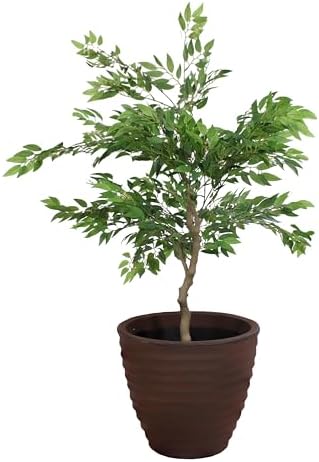 Sunnydaze Ribbed 16-Inch Double-Walled Outdoor Plant Pot - Rust by SunnydazeDecor